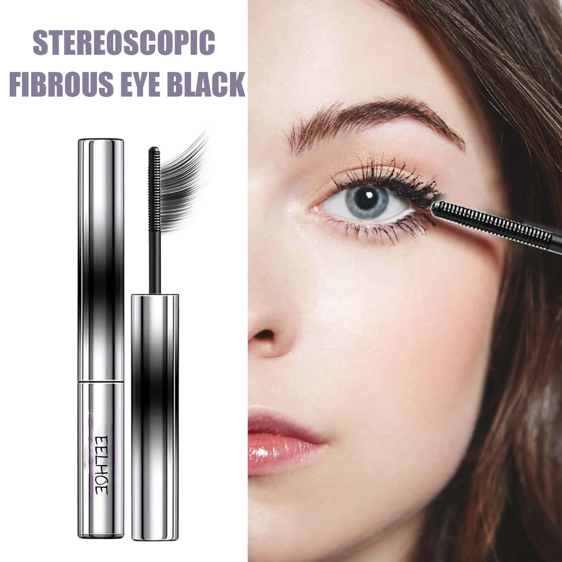EELHOE Natural Dense Thick Curling Eyelashes Extension Make-Up Long-lasting Lengthens Nourishing Longer Eye Lash Fibrous Mascara