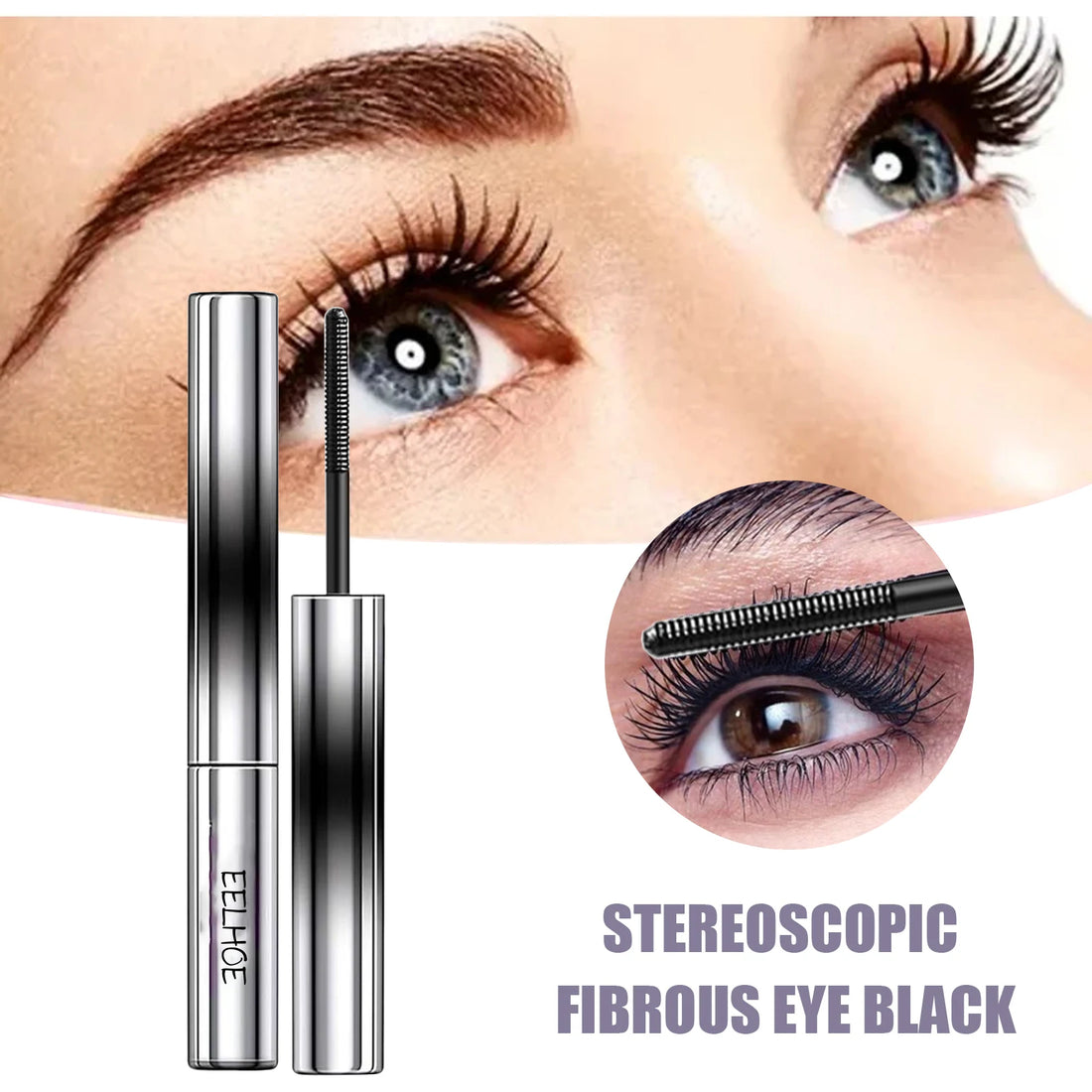 EELHOE Natural Dense Thick Curling Eyelashes Extension Make-Up Long-lasting Lengthens Nourishing Longer Eye Lash Fibrous Mascara