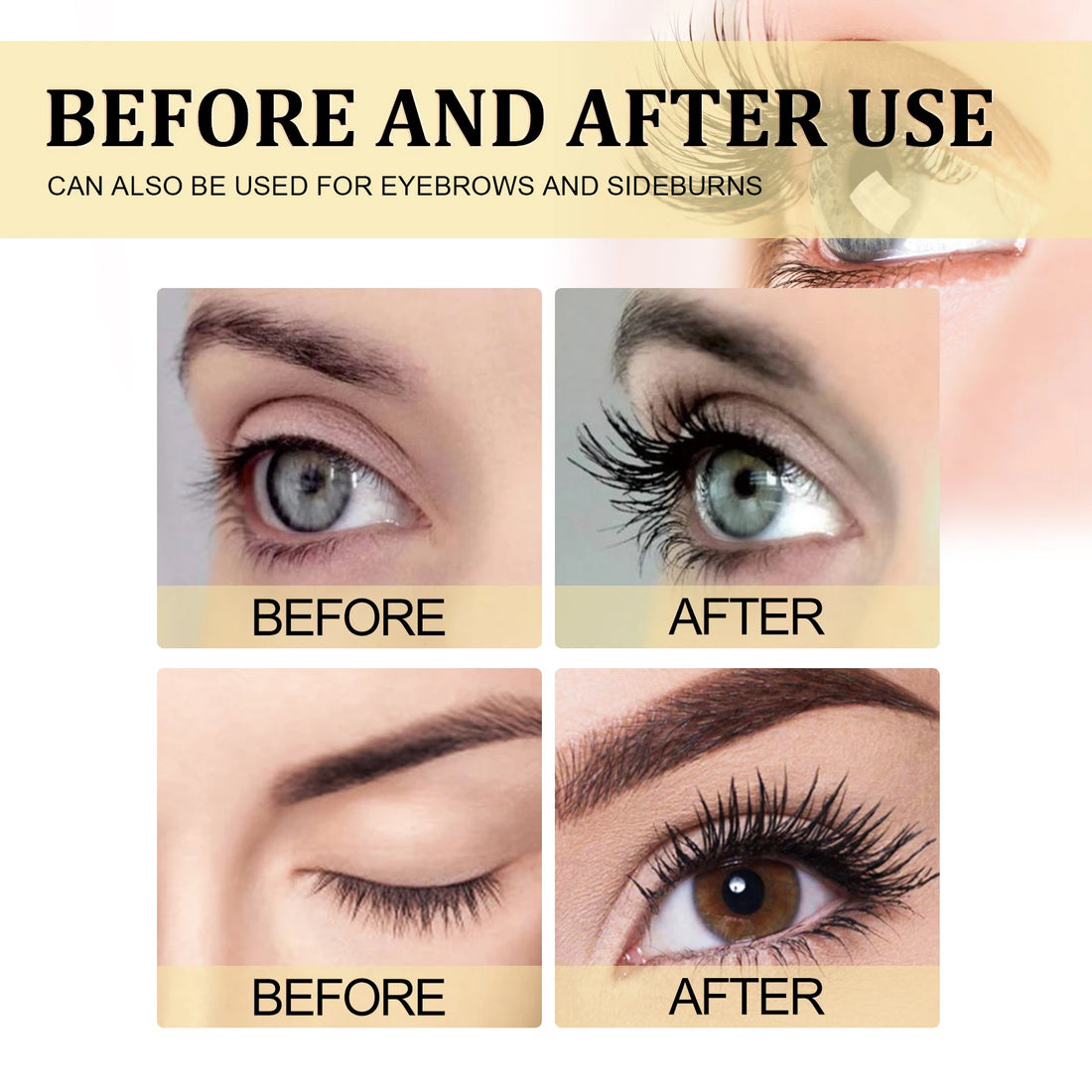 Eelhoe Eyelash Extender Eyelash Black Curl And Thick Repair Eyelashes Natural Long Eyelash Moisture Treatment Mascara