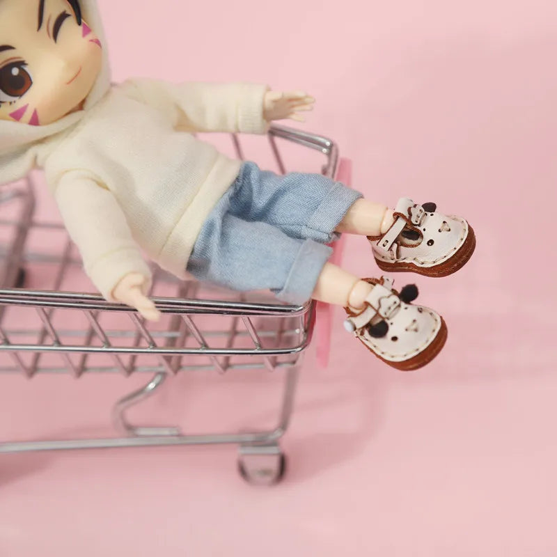 New Casual Handmade Cowhide Dolls Shoes Cute OB11 Shoes Leather 1/12 BJD Doll Shoes For obitsu11、GSC、body9、OB11 Doll boots