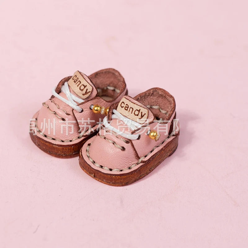 New Casual Handmade Cowhide Dolls Shoes Cute OB11 Shoes Leather 1/12 BJD Doll Shoes For obitsu11、GSC、body9、OB11 Doll boots