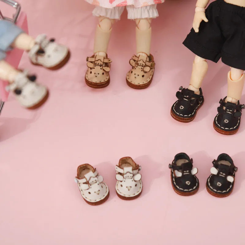 New Casual Handmade Cowhide Dolls Shoes Cute OB11 Shoes Leather 1/12 BJD Doll Shoes For obitsu11、GSC、body9、OB11 Doll boots