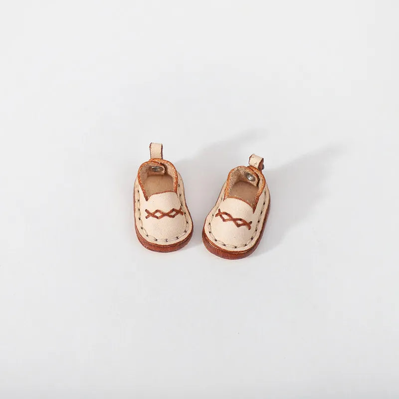 New Casual Handmade Cowhide Dolls Shoes Cute OB11 Shoes Leather 1/12 BJD Doll Shoes For obitsu11、GSC、body9、OB11 Doll boots