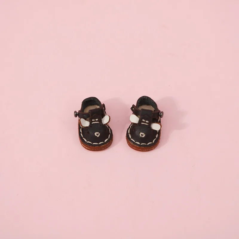 New Casual Handmade Cowhide Dolls Shoes Cute OB11 Shoes Leather 1/12 BJD Doll Shoes For obitsu11、GSC、body9、OB11 Doll boots