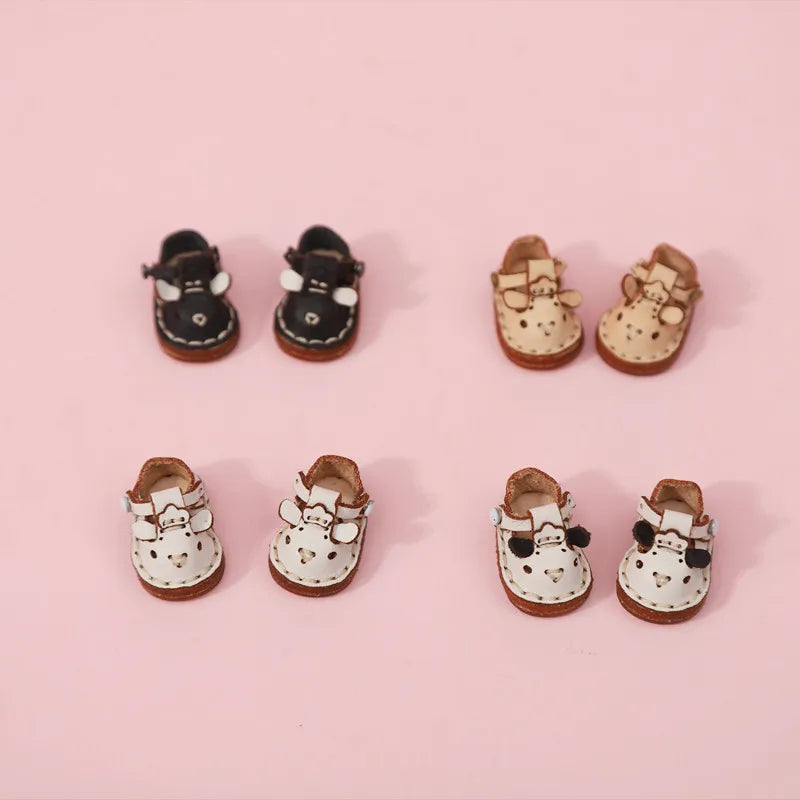 New Casual Handmade Cowhide Dolls Shoes Cute OB11 Shoes Leather 1/12 BJD Doll Shoes For obitsu11、GSC、body9、OB11 Doll boots