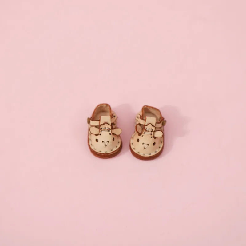 New Casual Handmade Cowhide Dolls Shoes Cute OB11 Shoes Leather 1/12 BJD Doll Shoes For obitsu11、GSC、body9、OB11 Doll boots