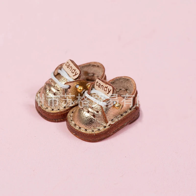 New Casual Handmade Cowhide Dolls Shoes Cute OB11 Shoes Leather 1/12 BJD Doll Shoes For obitsu11、GSC、body9、OB11 Doll boots