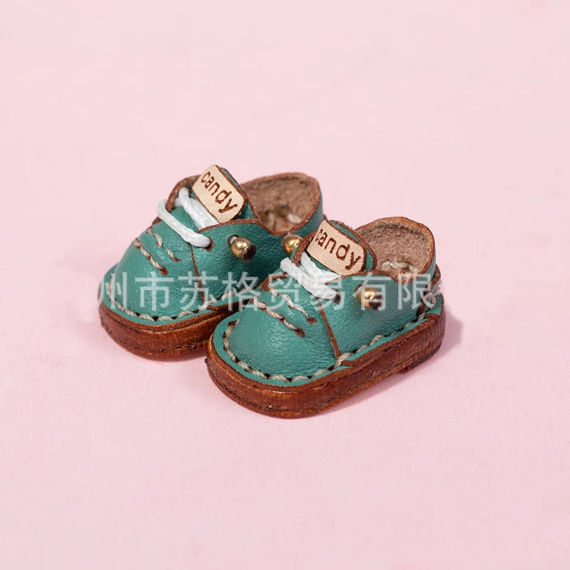 New Casual Handmade Cowhide Dolls Shoes Cute OB11 Shoes Leather 1/12 BJD Doll Shoes For obitsu11、GSC、body9、OB11 Doll boots