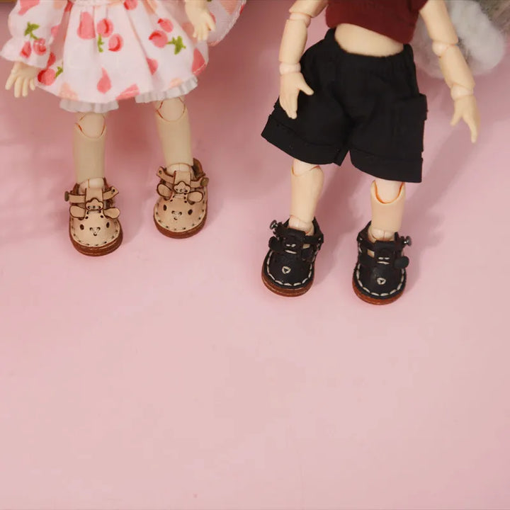 New Casual Handmade Cowhide Dolls Shoes Cute OB11 Shoes Leather 1/12 BJD Doll Shoes For obitsu11、GSC、body9、OB11 Doll boots