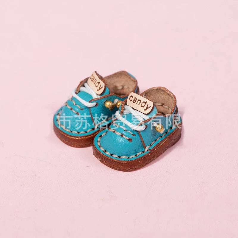 New Casual Handmade Cowhide Dolls Shoes Cute OB11 Shoes Leather 1/12 BJD Doll Shoes For obitsu11、GSC、body9、OB11 Doll boots