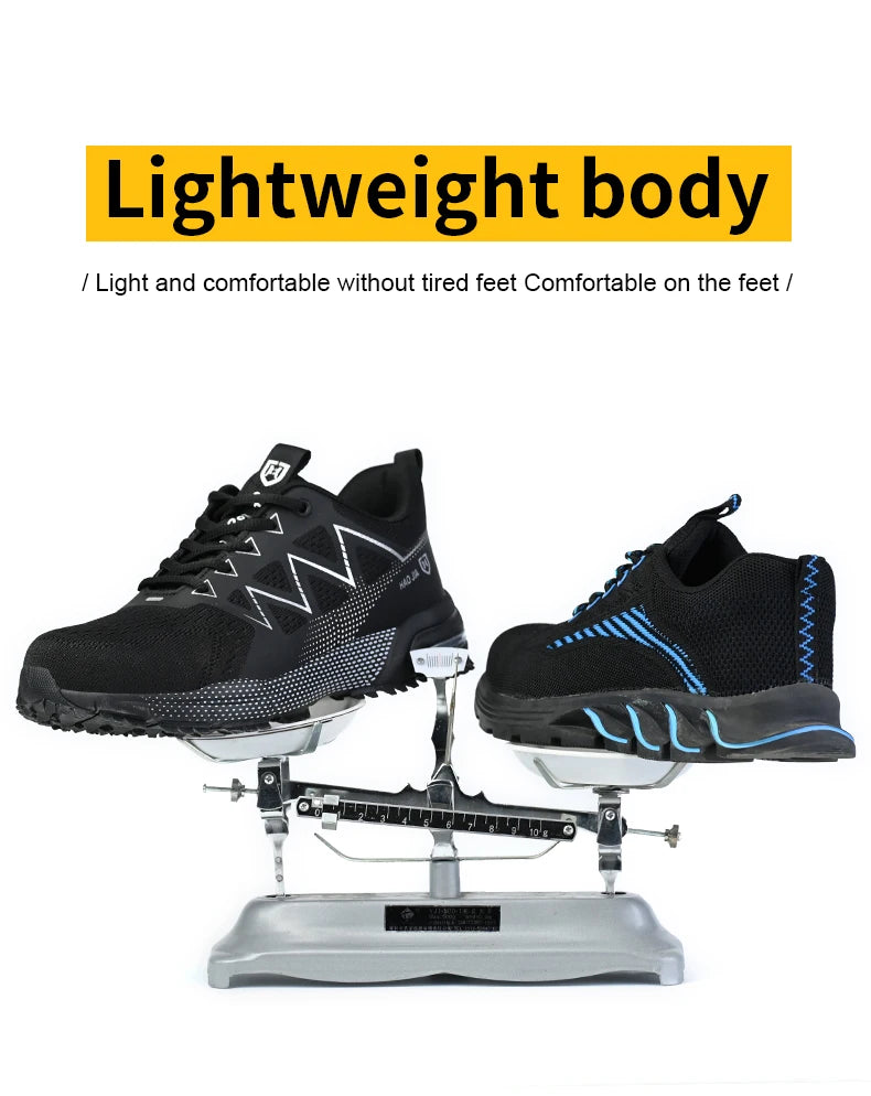 ZLMY Fashion Safety Shoes Men Steel Toe Sneaker Puncture Proof Work Boots Anti-smash Man Safety Boots Male Industrial Work Shoes