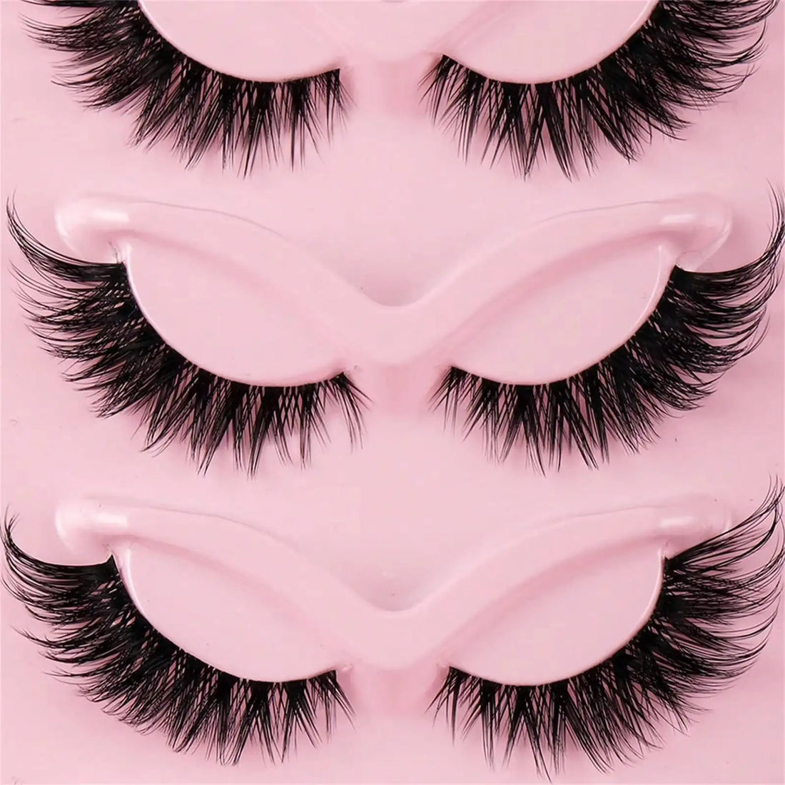 15Pairs/3Pack Cat eye Eyelashes 3D Natural False Lashes Fluffy Soft Cross Clear Band Lashes Manga Lashes Wispy Eyelash Makeup