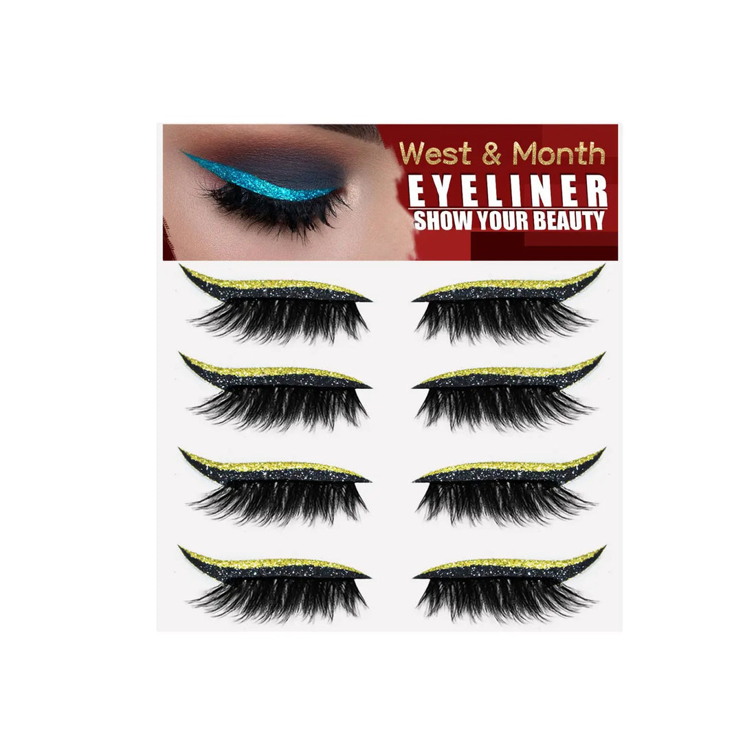 4Pairs Black/gold/blue Natural False Eyelashes Fake Lashes Long Makeup Mink Lashes Eyelash Extension Mink Eyelashes Curly Lash