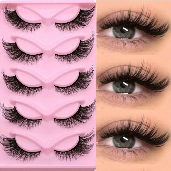 45Pairs/9Pack Cat Eye Lashes Long Lashes Cat Eye Look Wispy Lashes Eye End Elongated Strip Thick False Eyelashes