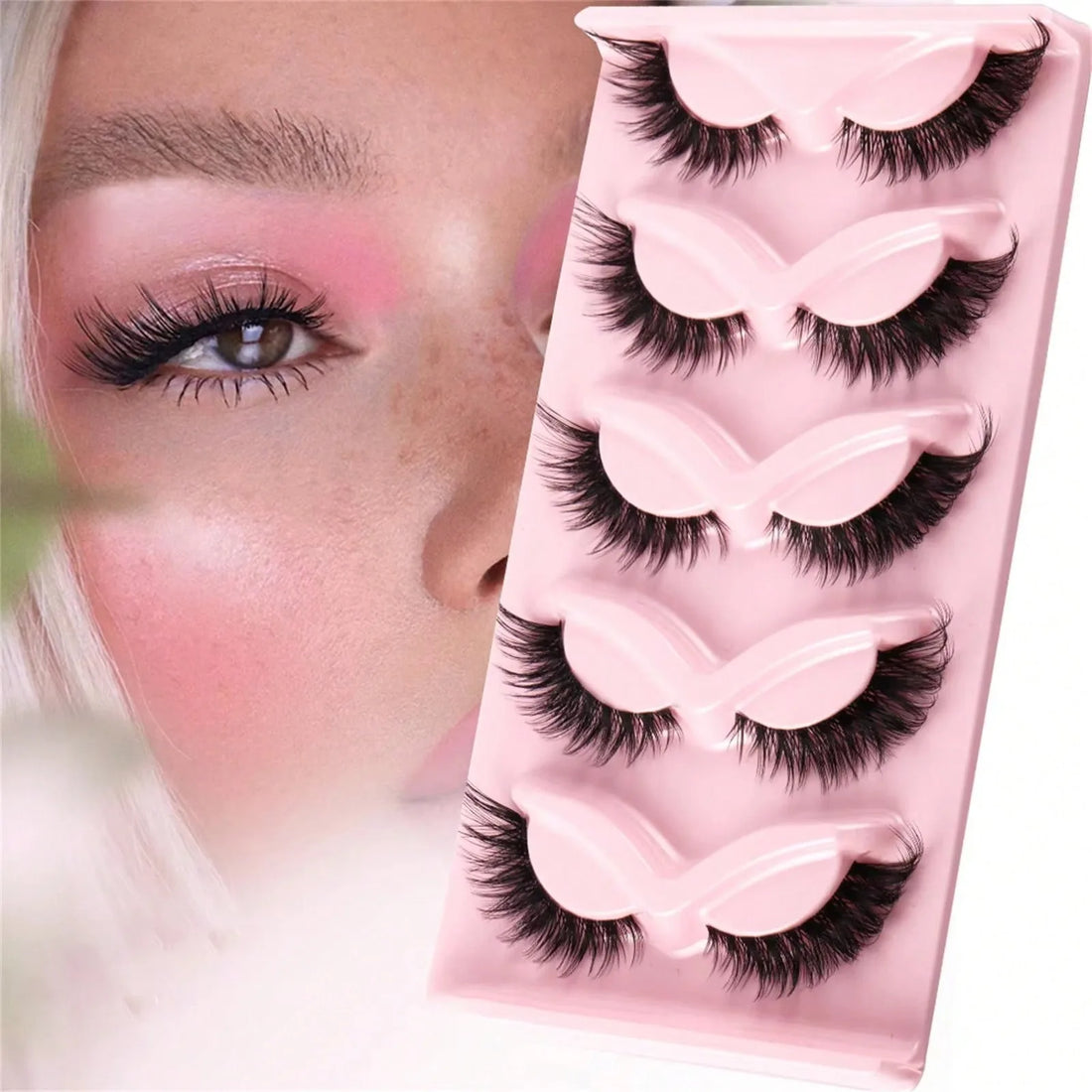15Pairs/3Pack Cat eye Eyelashes 3D Natural False Lashes Fluffy Soft Cross Clear Band Lashes Manga Lashes Wispy Eyelash Makeup