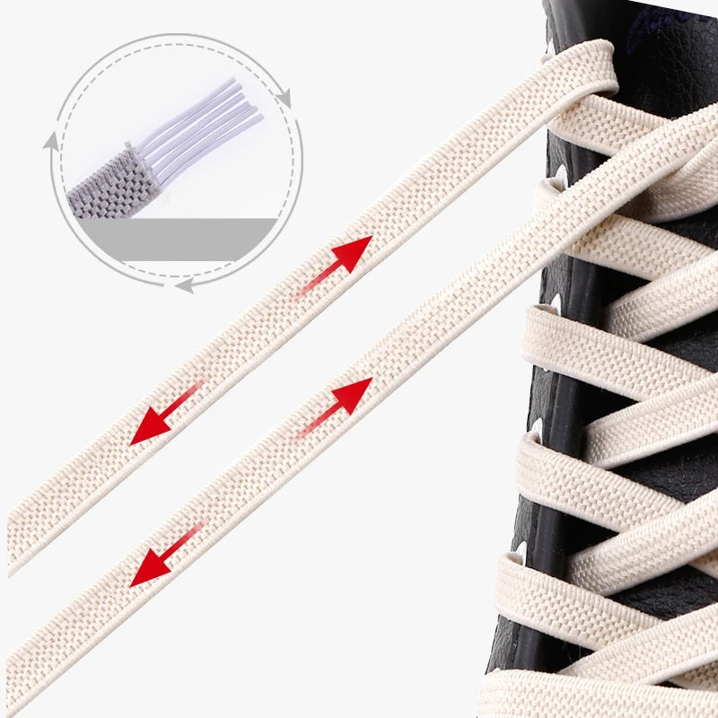 Quality Smile No Tie Shoelaces Elastic Sneaker Shoe Laces Outdoor Leisure Flat Shoelace Kids Adult Quick Laces Drop Shipping