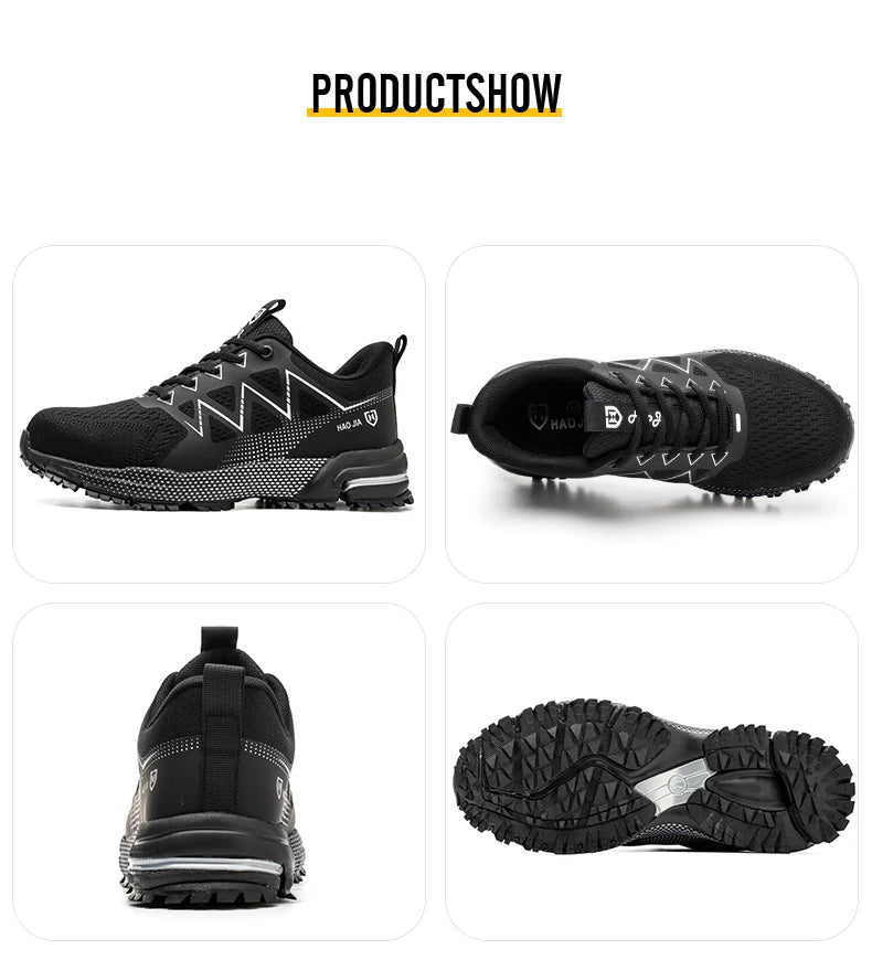 ZLMY Fashion Safety Shoes Men Steel Toe Sneaker Puncture Proof Work Boots Anti-smash Man Safety Boots Male Industrial Work Shoes