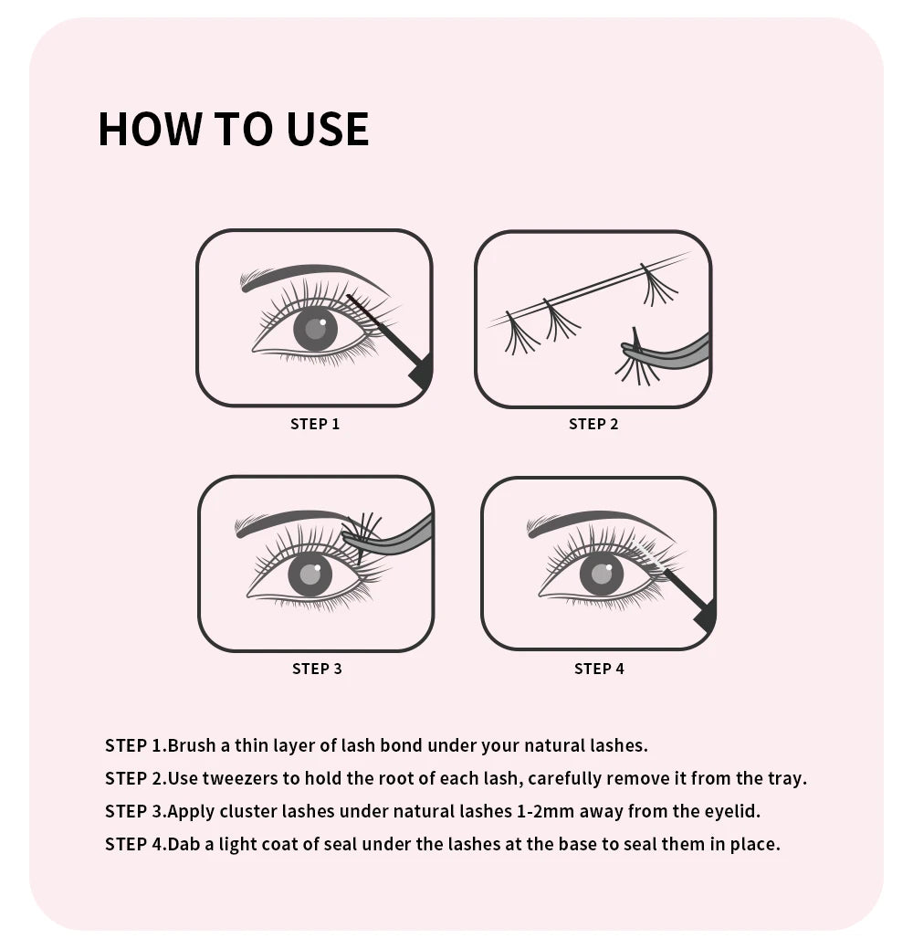 ANNAFRIS DIY Eyelash Extension Kit Individual Lashes Cluster Eyelashes Full Set False Lash Kit with Bond and Seal