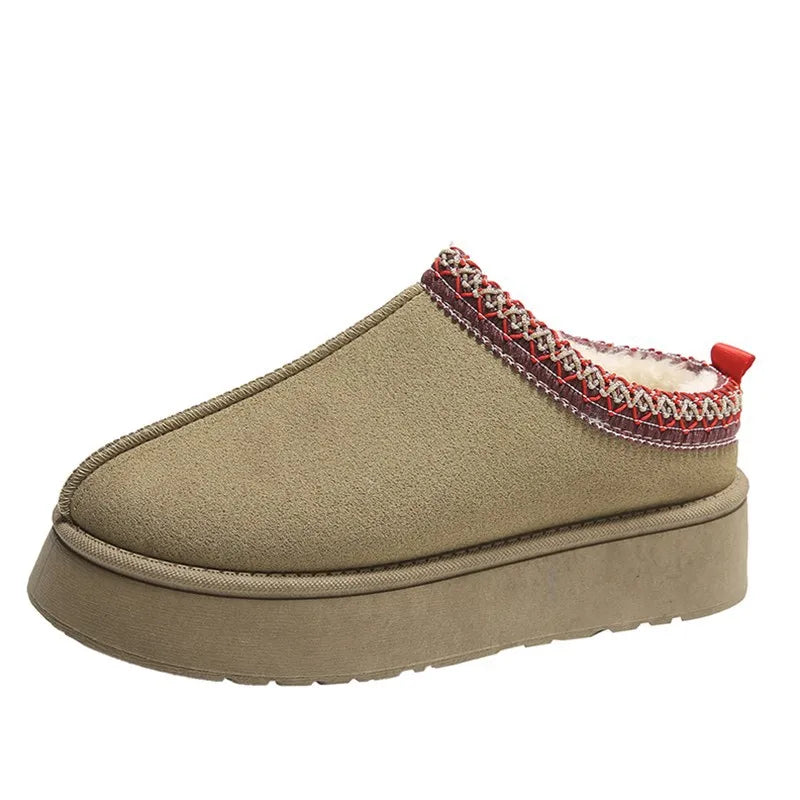 Winter Women Short Plush Warm Snow Boots Casual Shoes New Suede Fur Chelsea Ankle Boots Flats Platform Ladies Shoes Botas