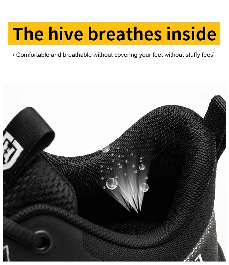 ZLMY Fashion Safety Shoes Men Steel Toe Sneaker Puncture Proof Work Boots Anti-smash Man Safety Boots Male Industrial Work Shoes