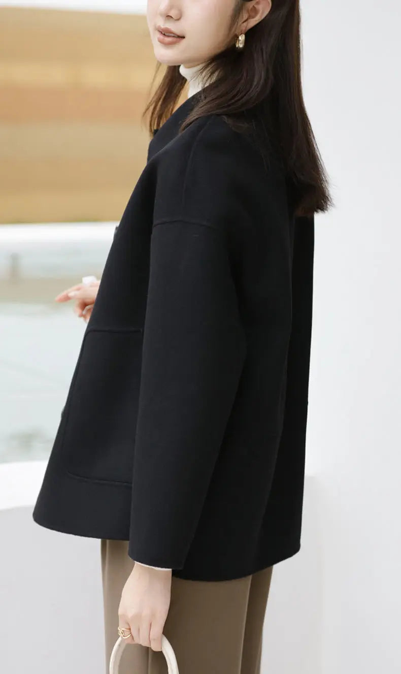 Woolen Coat Women's Short Autumn Winter Versatile Relaxed Petite