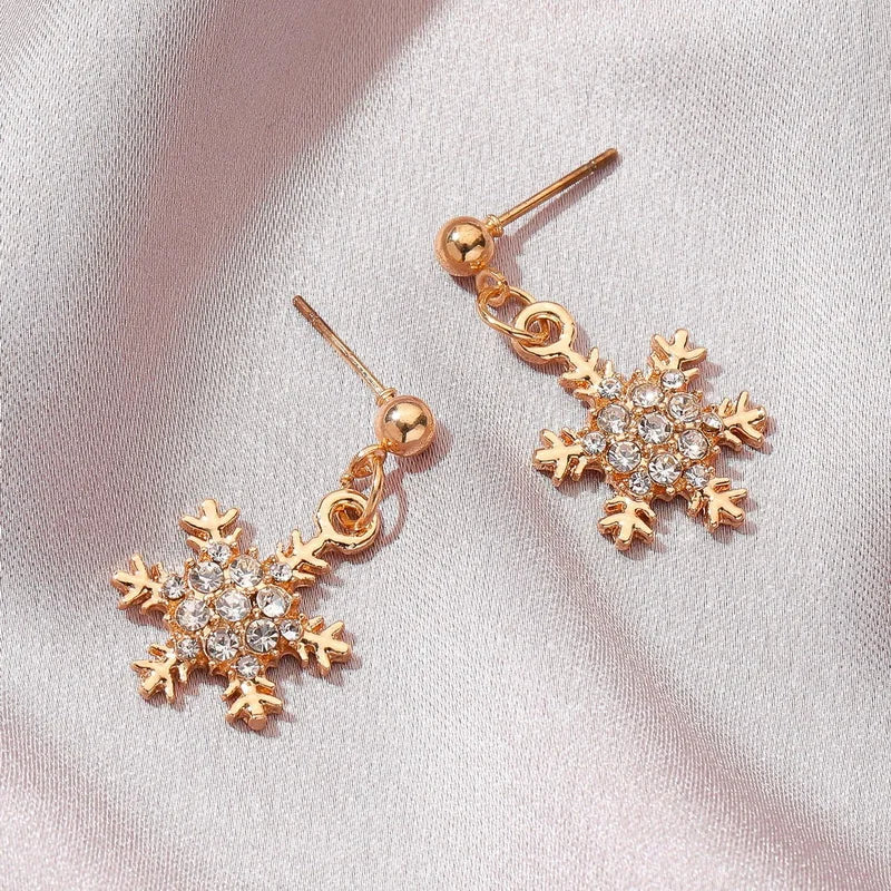 Merry Christmas Fashion Snowflake Boots Long Tassel Dangle Earrings For Women Shiny Zircon Snowman Xmas Tree Earring Jewelry