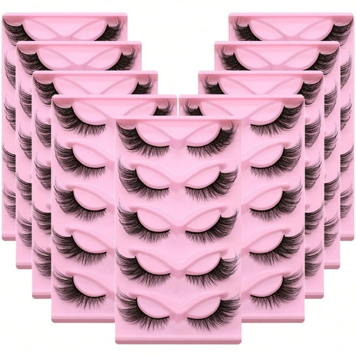 45Pairs/9Pack Cat Eye Lashes Long Lashes Cat Eye Look Wispy Lashes Eye End Elongated Strip Thick False Eyelashes