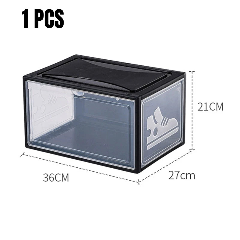 AJ Sneaker High-top Shoes Organizer Boxes Transparent Shoe Storage Box Stackable Cabinet Dustproof Shoes Organizers Shoerack
