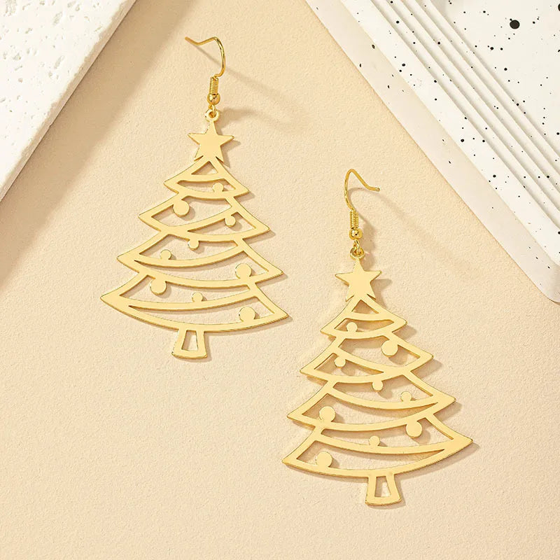 Merry Christmas Fashion Snowflake Boots Long Tassel Dangle Earrings For Women Shiny Zircon Snowman Xmas Tree Earring Jewelry