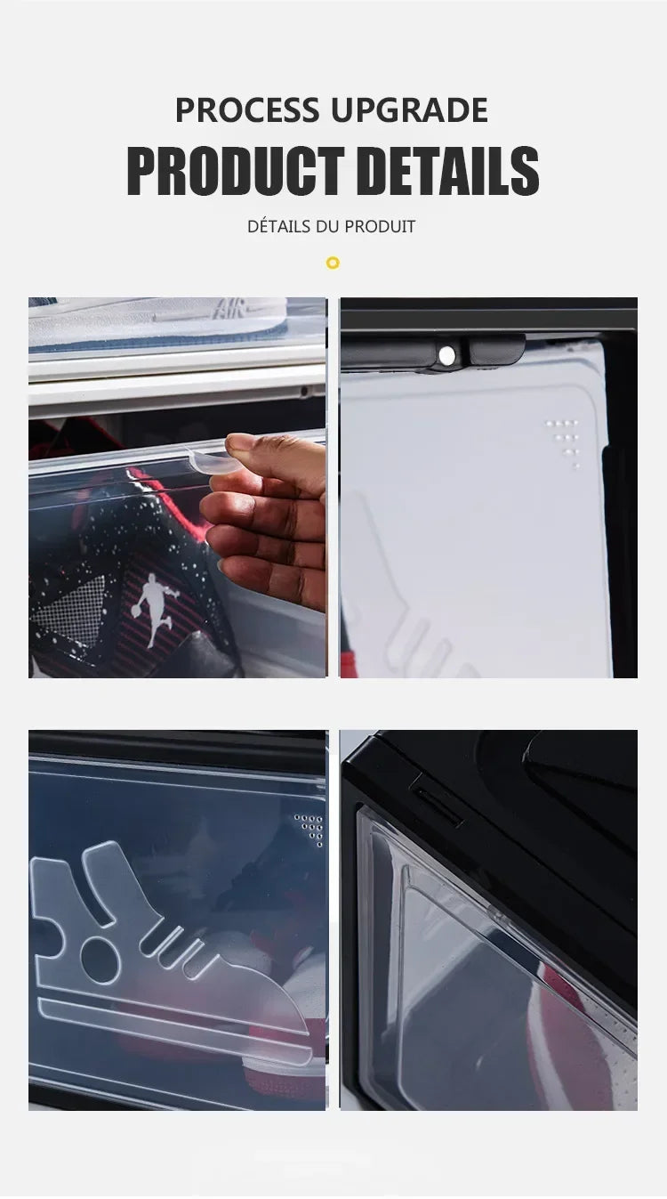 AJ Sneaker High-top Shoes Organizer Boxes Transparent Shoe Storage Box Stackable Cabinet Dustproof Shoes Organizers Shoerack