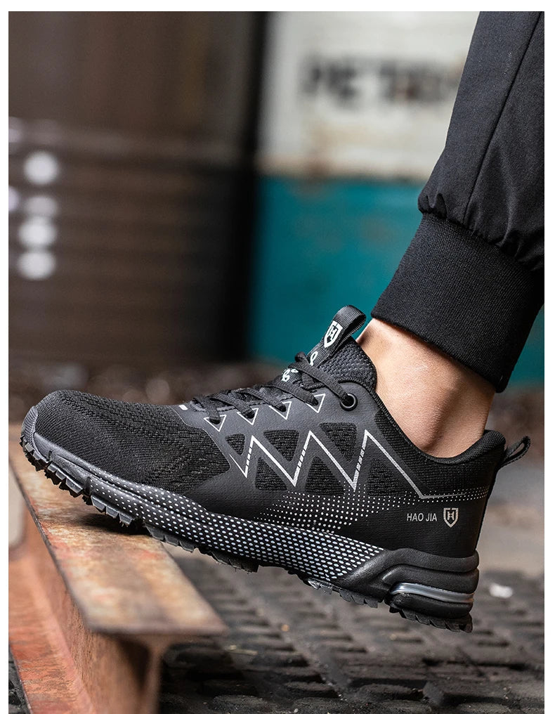 ZLMY Fashion Safety Shoes Men Steel Toe Sneaker Puncture Proof Work Boots Anti-smash Man Safety Boots Male Industrial Work Shoes