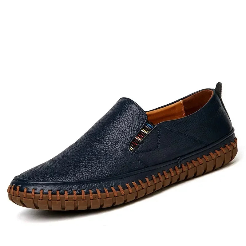 Size 38-50 Men Casual Shoes Genuine Leather Men Sneakers Handmade Slip on Outdoor Shoes Fashion Loafers Men Shoes Moccasins