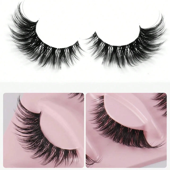 15Pairs/3Pack Cat eye Eyelashes 3D Natural False Lashes Fluffy Soft Cross Clear Band Lashes Manga Lashes Wispy Eyelash Makeup