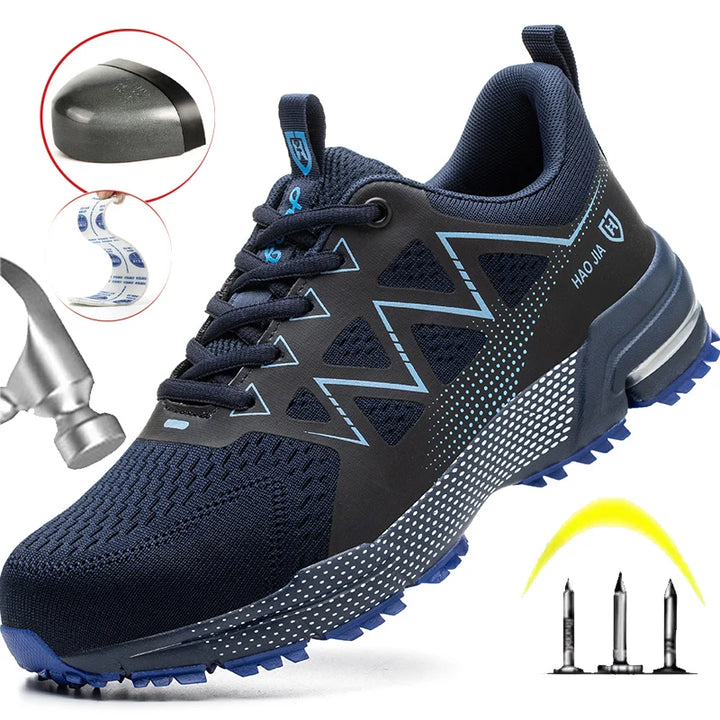 ZLMY Fashion Safety Shoes Men Steel Toe Sneaker Puncture Proof Work Boots Anti-smash Man Safety Boots Male Industrial Work Shoes