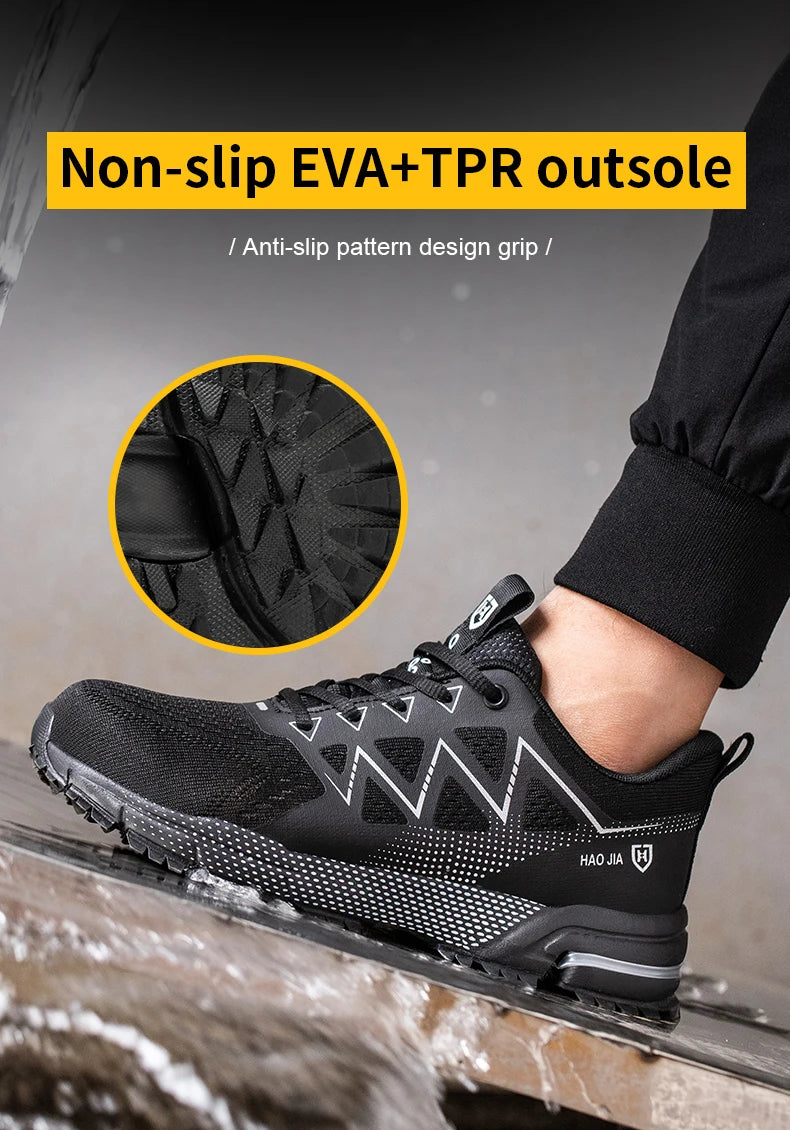 ZLMY Fashion Safety Shoes Men Steel Toe Sneaker Puncture Proof Work Boots Anti-smash Man Safety Boots Male Industrial Work Shoes