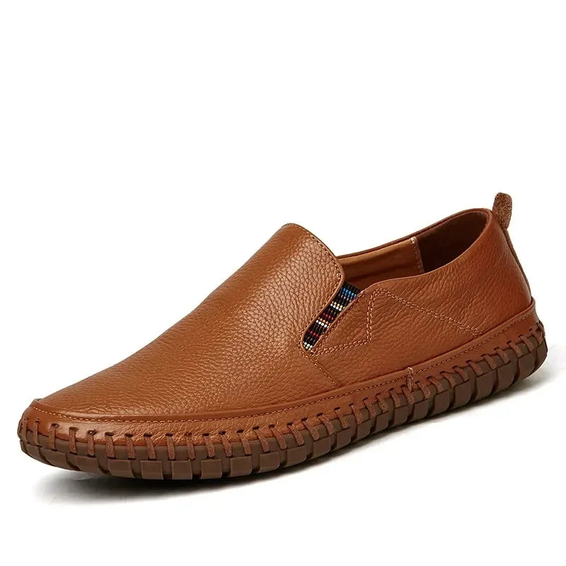 Size 38-50 Men Casual Shoes Genuine Leather Men Sneakers Handmade Slip on Outdoor Shoes Fashion Loafers Men Shoes Moccasins