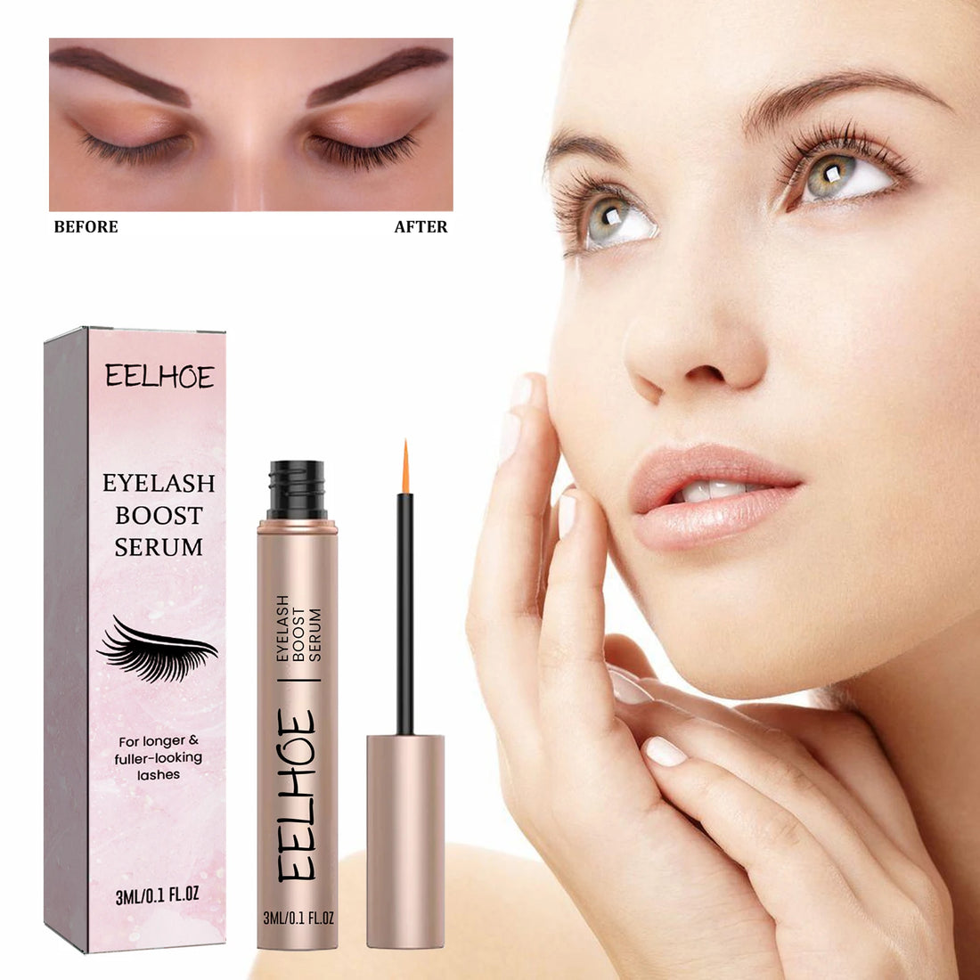 EELHOE 7 Days Eyelash Enhancer Serum Lengthening Eyelashes Curl Thicken Natural Eyelashes Deep Nourishing Eyelash Serum Growth