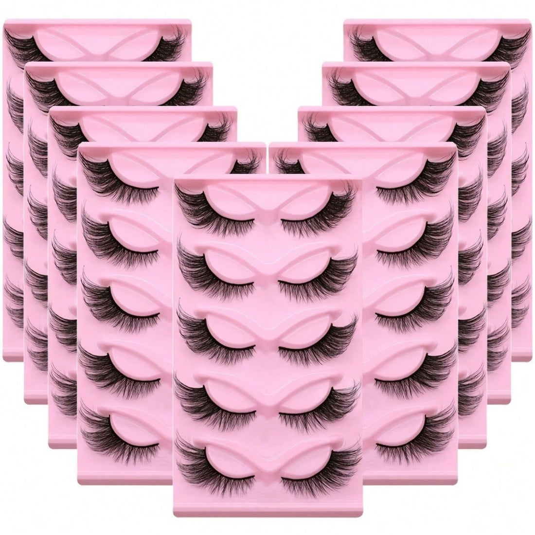 45Pairs/9Pack Cat Eye Lashes Long Lashes Cat Eye Look Wispy Lashes Eye End Elongated Strip Thick False Eyelashes