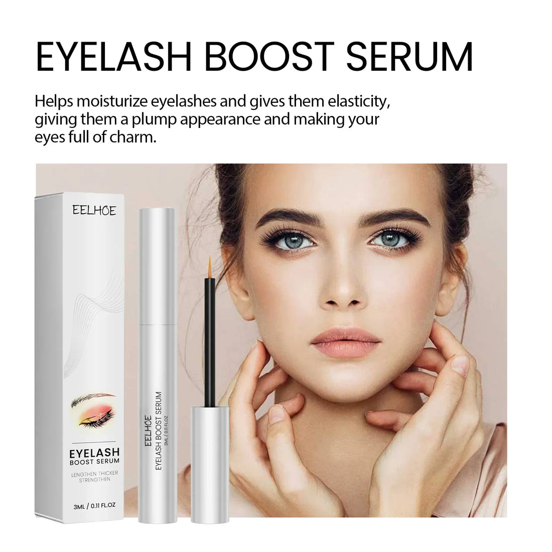 EELHOE Mascara Moisturizes Eyelashes Promotes The Growth of Eyelashes Root of The EyelashesEyebrows Black Curl Dense Mascara