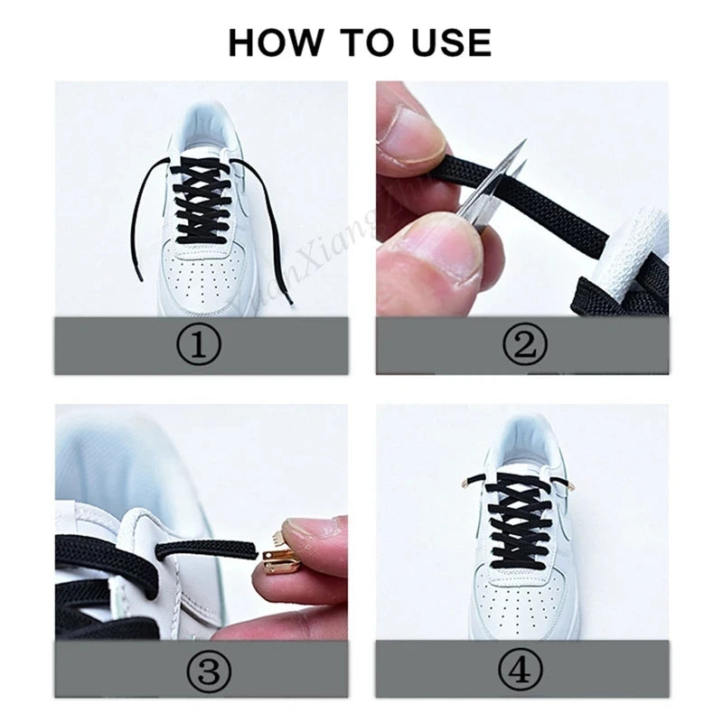 Quality Smile No Tie Shoelaces Elastic Sneaker Shoe Laces Outdoor Leisure Flat Shoelace Kids Adult Quick Laces Drop Shipping