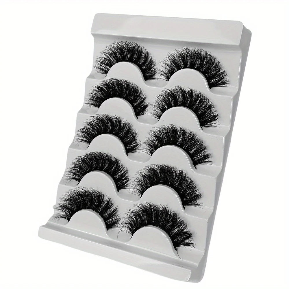 3Boxes(15Pairs) Fluffy Thick Lashes Full Strip Lashes Fluffy 3D Fake Lashes Makeup Messy False Eyelashes