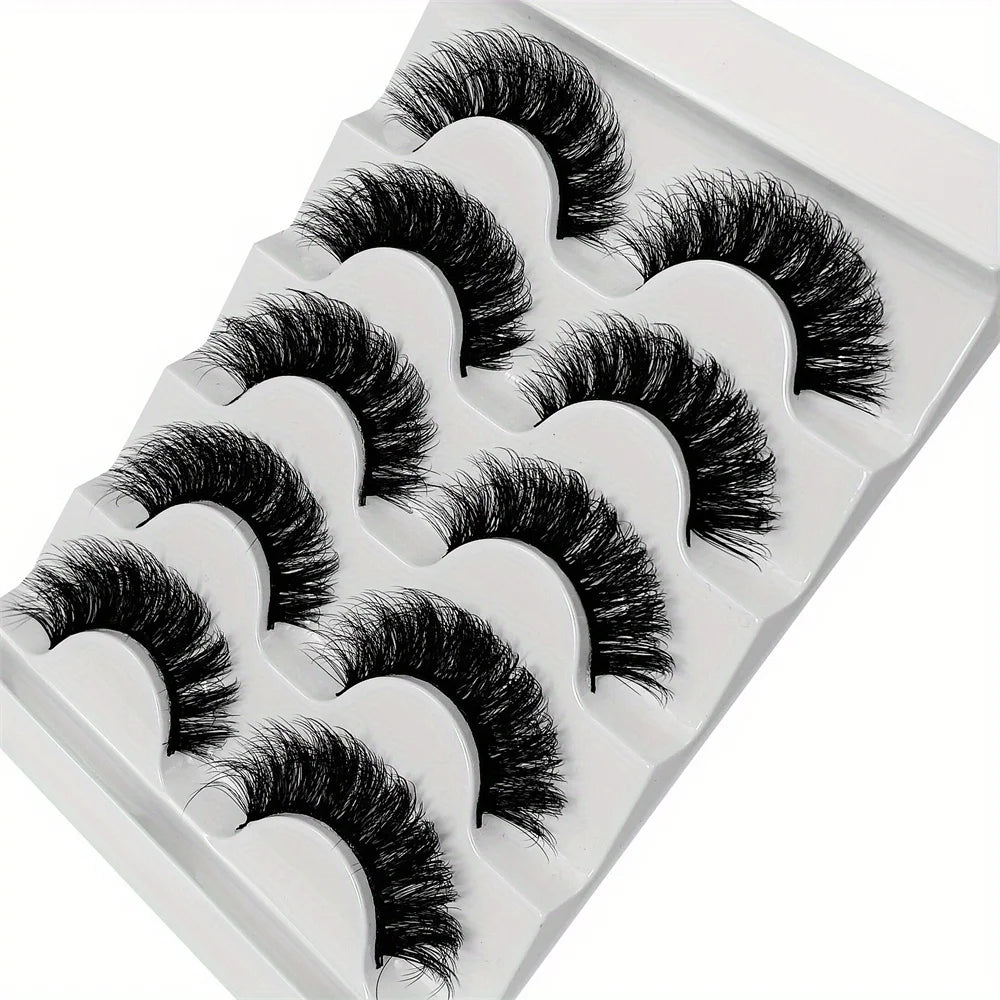 3Boxes(15Pairs) Fluffy Thick Lashes Full Strip Lashes Fluffy 3D Fake Lashes Makeup Messy False Eyelashes