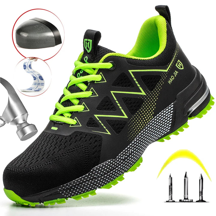 ZLMY Fashion Safety Shoes Men Steel Toe Sneaker Puncture Proof Work Boots Anti-smash Man Safety Boots Male Industrial Work Shoes