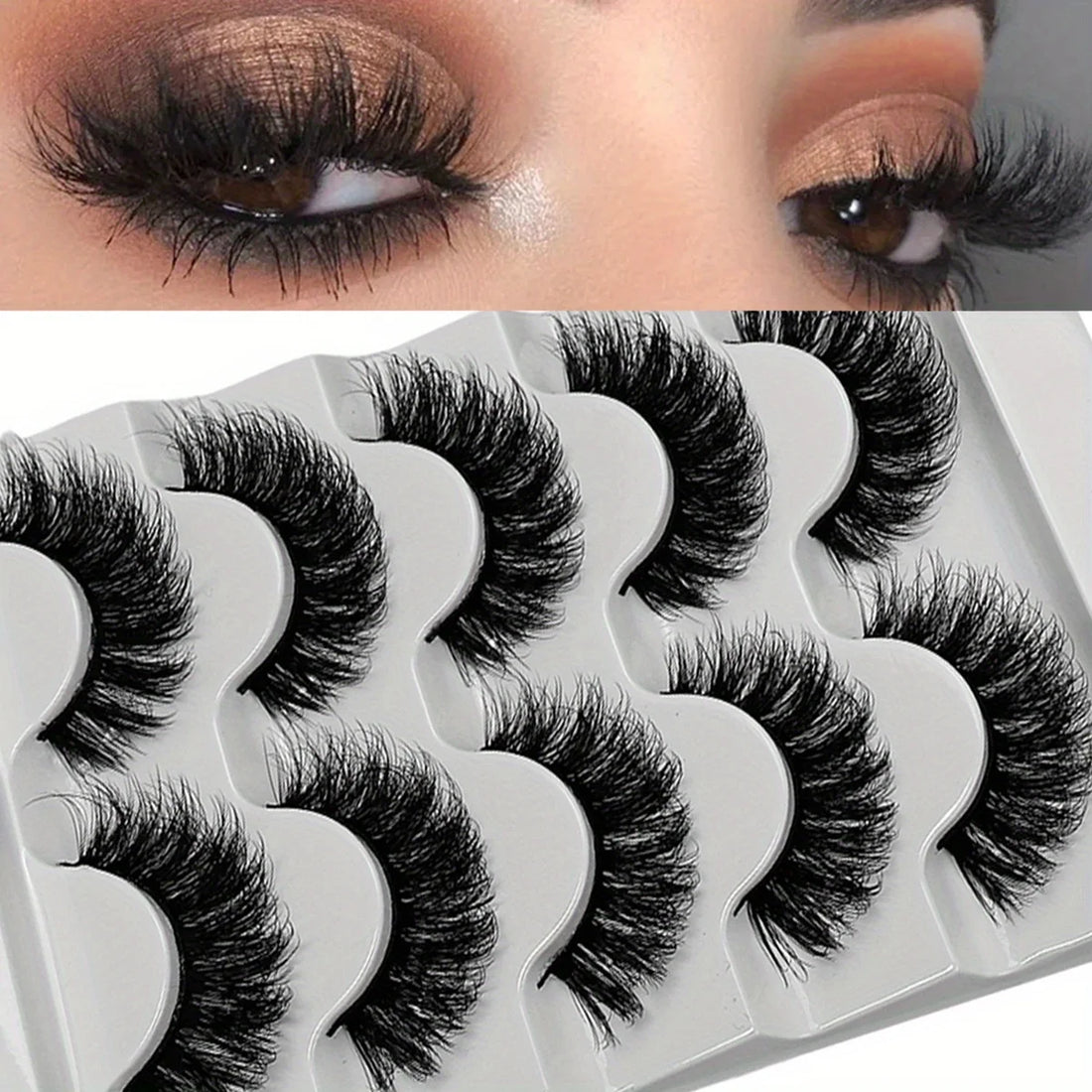 3Boxes(15Pairs) Fluffy Thick Lashes Full Strip Lashes Fluffy 3D Fake Lashes Makeup Messy False Eyelashes