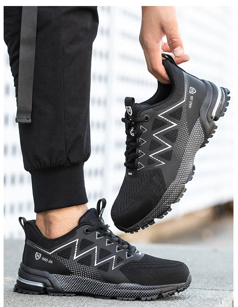 ZLMY Fashion Safety Shoes Men Steel Toe Sneaker Puncture Proof Work Boots Anti-smash Man Safety Boots Male Industrial Work Shoes