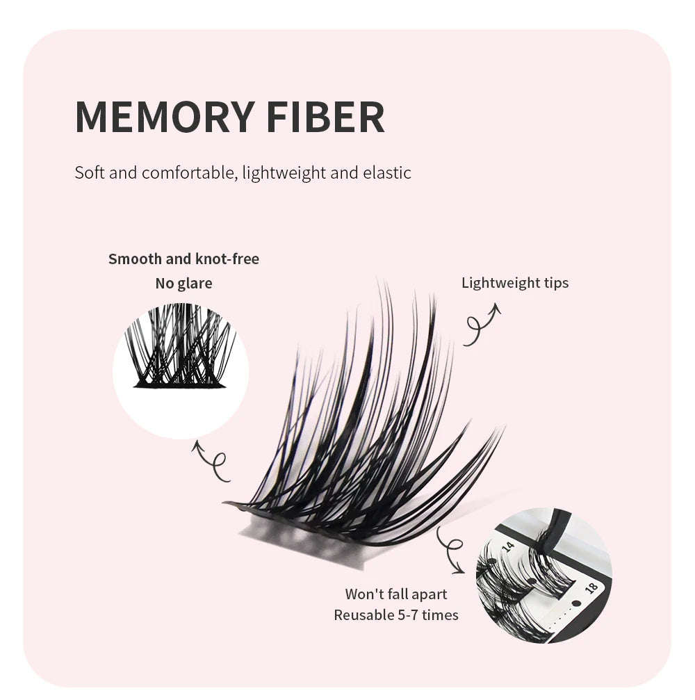 ANNAFRIS DIY Eyelash Extension Kit Individual Lashes Cluster Eyelashes Full Set False Lash Kit with Bond and Seal