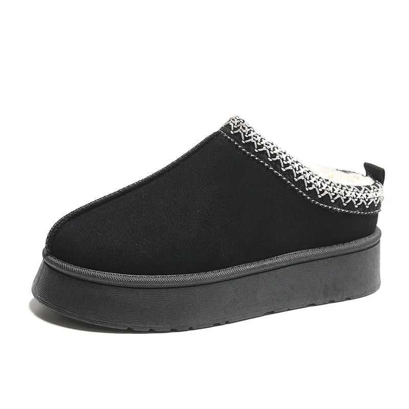 Winter Women Short Plush Warm Snow Boots Casual Shoes New Suede Fur Chelsea Ankle Boots Flats Platform Ladies Shoes Botas