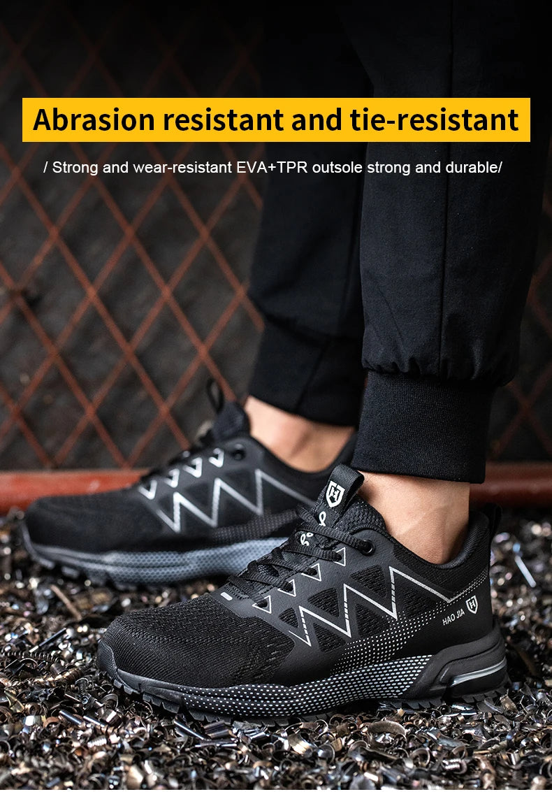 ZLMY Fashion Safety Shoes Men Steel Toe Sneaker Puncture Proof Work Boots Anti-smash Man Safety Boots Male Industrial Work Shoes