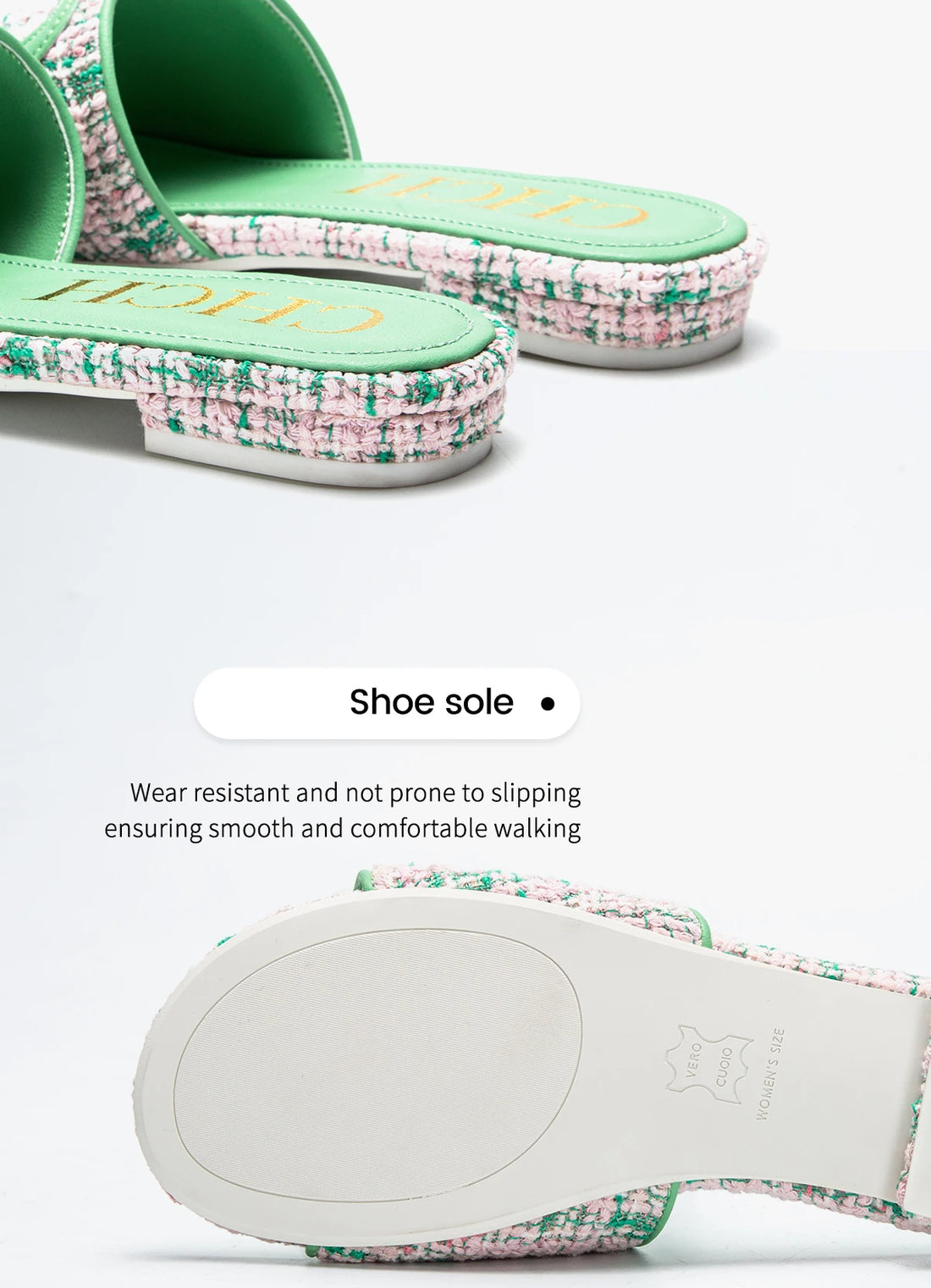CHCH Women's Slippers New Fabric Fashion Flat Sandals Business Banquet Women's Shoes