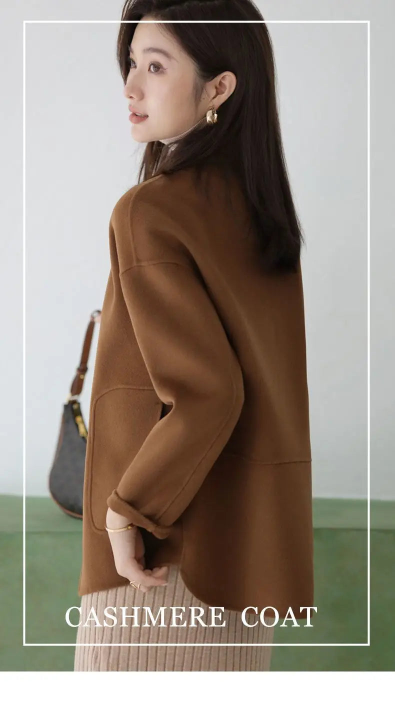 Woolen Coat Women's Short Autumn Winter Versatile Relaxed Petite
